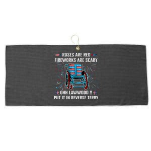 Back Up Terry Put It In Reverse Firework Funny 4th Of July Large Microfiber Waffle Golf Towel