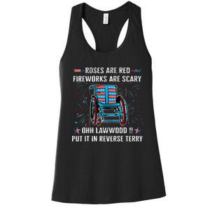 Back Up Terry Put It In Reverse Firework Funny 4th Of July Women's Racerback Tank