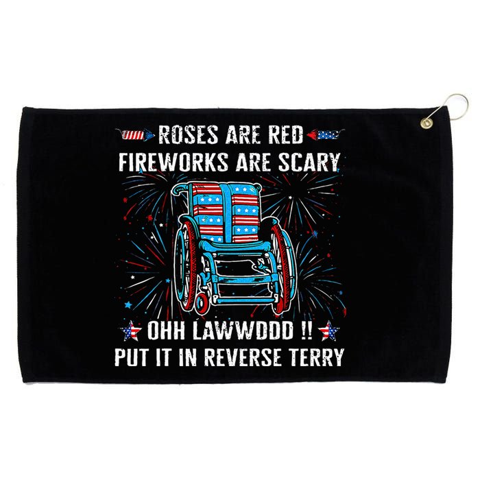 Back Up Terry Put It In Reverse Firework Funny 4th Of July Grommeted Golf Towel