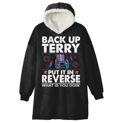 Back Up Terry Put It In Reverse Firework Funny 4th Of July Hooded Wearable Blanket