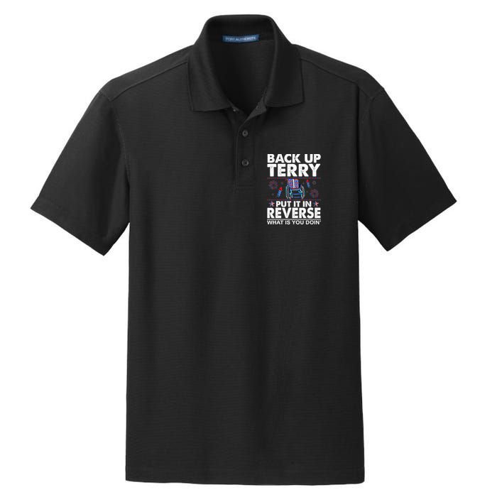 Back Up Terry Put It In Reverse Firework Funny 4th Of July Dry Zone Grid Polo