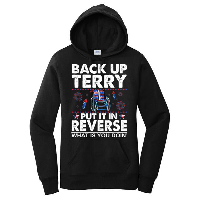 Back Up Terry Put It In Reverse Firework Funny 4th Of July Women's Pullover Hoodie