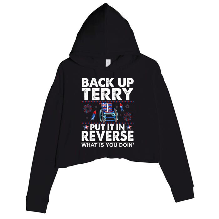 Back Up Terry Put It In Reverse Firework Funny 4th Of July Crop Fleece Hoodie