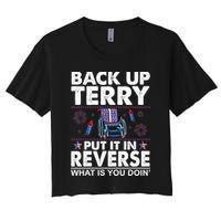 Back Up Terry Put It In Reverse Firework Funny 4th Of July Crop Top