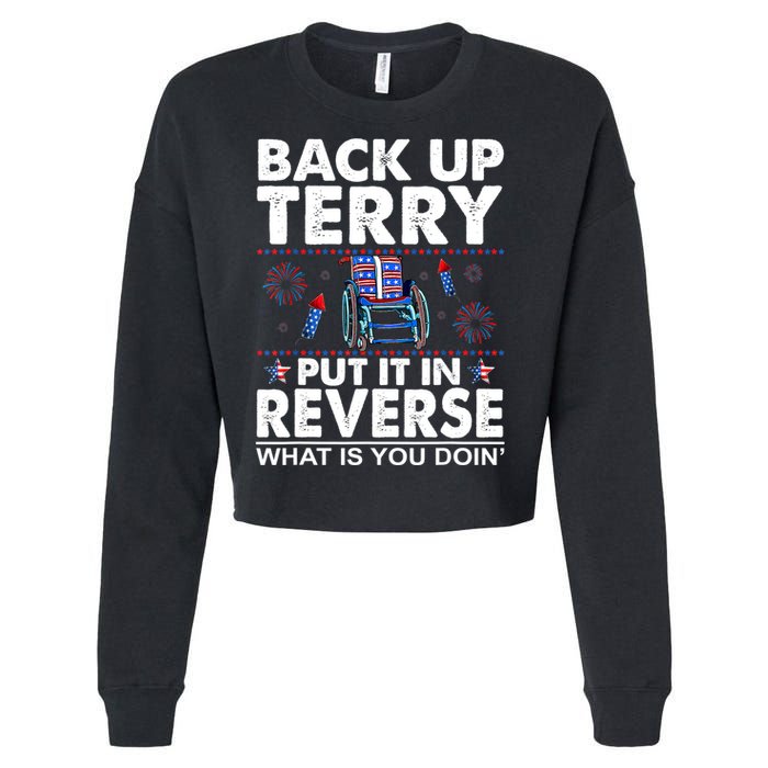 Back Up Terry Put It In Reverse Firework Funny 4th Of July Cropped Pullover Crew
