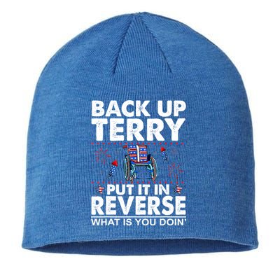 Back Up Terry Put It In Reverse Firework Funny 4th Of July Sustainable Beanie