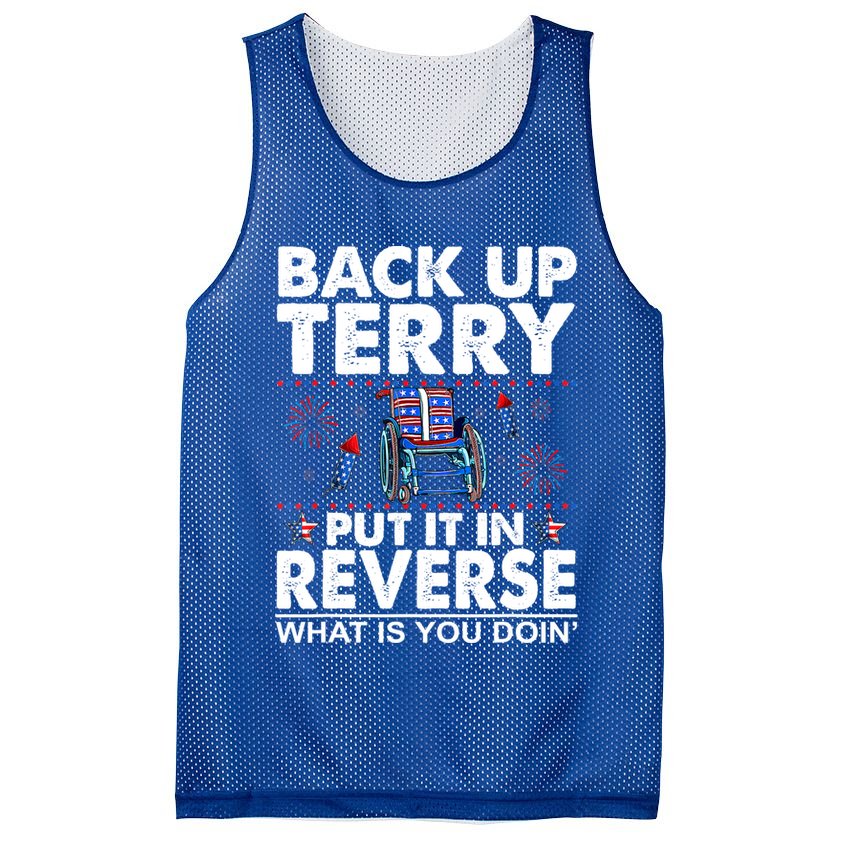 Back Up Terry Put It In Reverse Firework Funny 4th Of July Mesh Reversible Basketball Jersey Tank