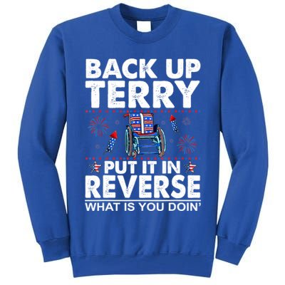 Back Up Terry Put It In Reverse Firework Funny 4th Of July Tall Sweatshirt