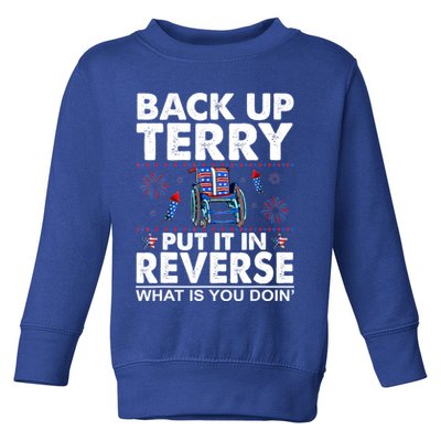 Back Up Terry Put It In Reverse Firework Funny 4th Of July Toddler Sweatshirt
