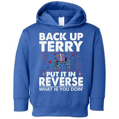 Back Up Terry Put It In Reverse Firework Funny 4th Of July Toddler Hoodie