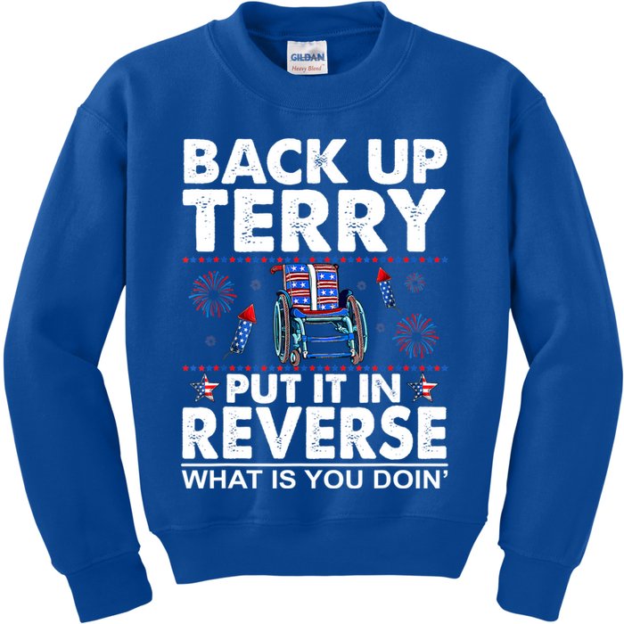 Back Up Terry Put It In Reverse Firework Funny 4th Of July Kids Sweatshirt