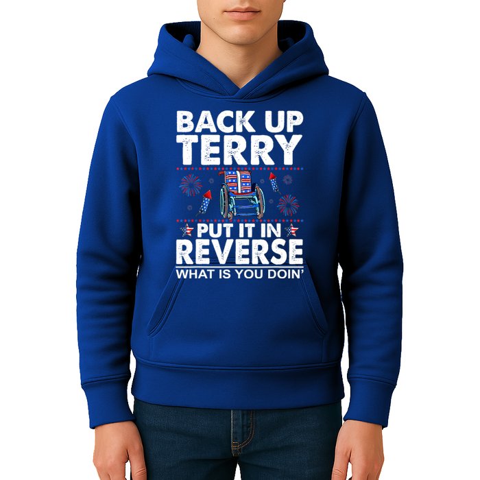 Back Up Terry Put It In Reverse Firework Funny 4th Of July Kids Hoodie