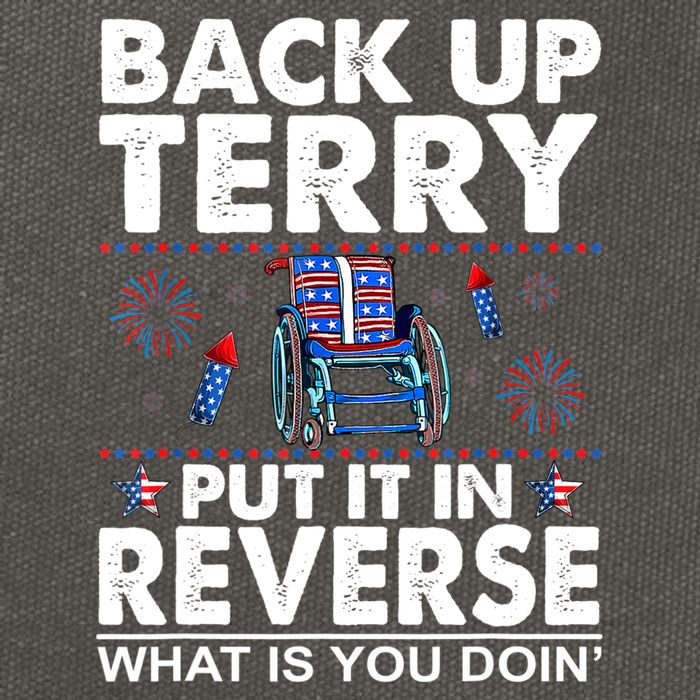 Back Up Terry Put It In Reverse Firework Funny 4th Of July Cotton Canvas Backpack