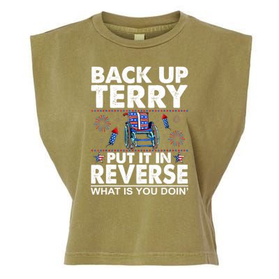 Back Up Terry Put It In Reverse Firework Funny 4th Of July Garment-Dyed Women's Muscle Tee