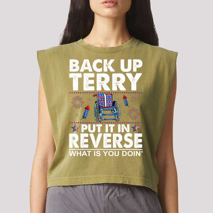 Back Up Terry Put It In Reverse Firework Funny 4th Of July Garment-Dyed Women's Muscle Tee