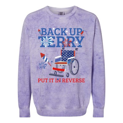 Back Up Terry Put It In Reverse 4th Of July Firework Us Flag Funny Gift Colorblast Crewneck Sweatshirt