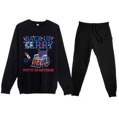 Back Up Terry Put It In Reverse 4th Of July Firework Us Flag Funny Gift Premium Crewneck Sweatsuit Set