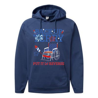 Back Up Terry Put It In Reverse 4th Of July Firework Us Flag Funny Gift Performance Fleece Hoodie