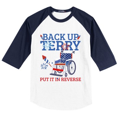 Back Up Terry Put It In Reverse 4th Of July Firework Us Flag Funny Gift Baseball Sleeve Shirt