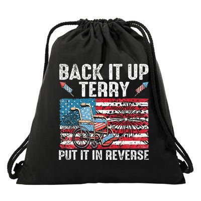 Back Up Terry Put It In Reverse Firework Drawstring Bag