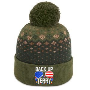 Back Up Terry Funny 4th Of July Us Flag Patriotic The Baniff Cuffed Pom Beanie