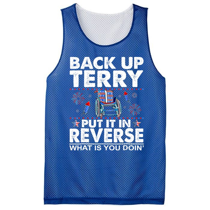 Back Up Terry Put It In Reverse Firework Funny 4th Of July Great Gift Mesh Reversible Basketball Jersey Tank