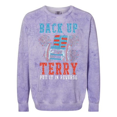 Back Up Terry Put It In Reverse Firework 4th Of July Colorblast Crewneck Sweatshirt