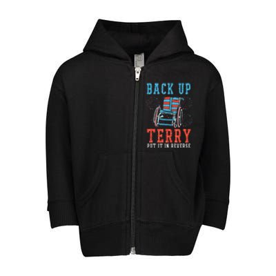 Back Up Terry Put It In Reverse Firework 4th Of July Toddler Zip Fleece Hoodie