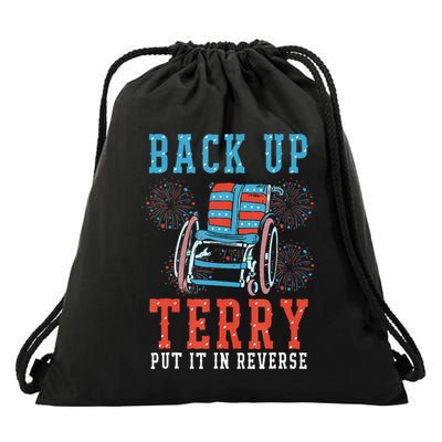 Back Up Terry Put It In Reverse Firework 4th Of July Drawstring Bag
