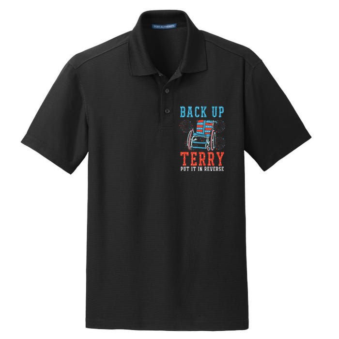 Back Up Terry Put It In Reverse Firework 4th Of July Dry Zone Grid Polo