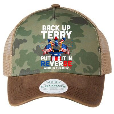 Back Up Terry Put It In Reverse Funny July 4th Firework Legacy Tie Dye Trucker Hat