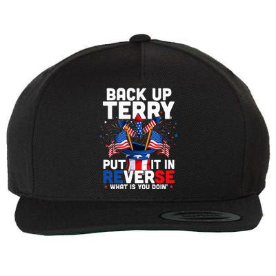 Back Up Terry Put It In Reverse Funny July 4th Firework Wool Snapback Cap