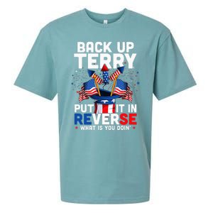 Back Up Terry Put It In Reverse Funny July 4th Firework Sueded Cloud Jersey T-Shirt