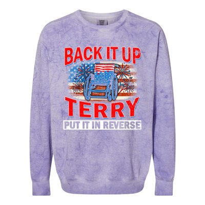 Back Up Terry Put It In Reverse Firework Funny 4th Of July Gift Colorblast Crewneck Sweatshirt