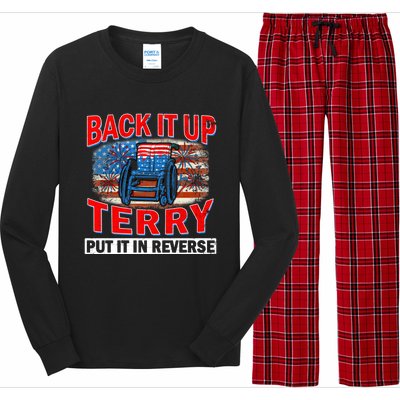 Back Up Terry Put It In Reverse Firework Funny 4th Of July Gift Long Sleeve Pajama Set