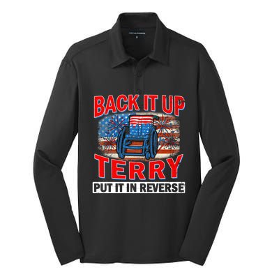 Back Up Terry Put It In Reverse Firework Funny 4th Of July Gift Silk Touch Performance Long Sleeve Polo