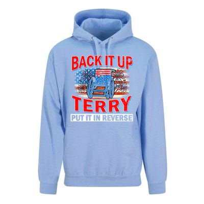 Back Up Terry Put It In Reverse Firework Funny 4th Of July Gift Unisex Surf Hoodie