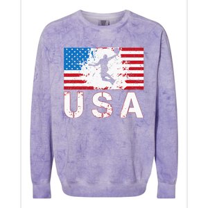 Basketball USA team American flag US Basketball Colorblast Crewneck Sweatshirt