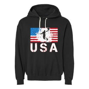 Basketball USA team American flag US Basketball Garment-Dyed Fleece Hoodie