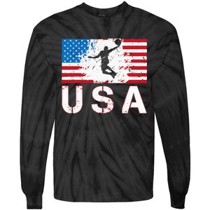 Basketball USA team American flag US Basketball Tie-Dye Long Sleeve Shirt