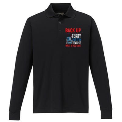 Back Up Terry Put It In Reverse Firework 4th Of July Performance Long Sleeve Polo