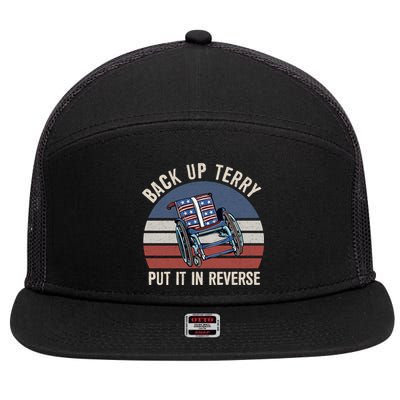 Back Up Terry Put It In Reverse Firework Vintage 4th Of July 7 Panel Mesh Trucker Snapback Hat