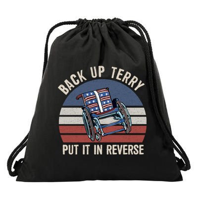 Back Up Terry Put It In Reverse Firework Vintage 4th Of July Drawstring Bag