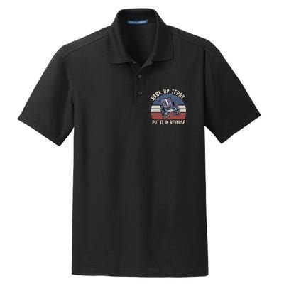 Back Up Terry Put It In Reverse Firework Vintage 4th Of July Dry Zone Grid Polo
