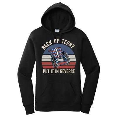 Back Up Terry Put It In Reverse Firework Vintage 4th Of July Women's Pullover Hoodie