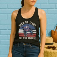 Back Up Terry Put It In Reverse Firework Vintage 4th Of July Womens Tank Top