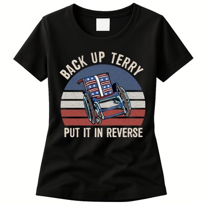 Back Up Terry Put It In Reverse Firework Vintage 4th Of July Womens T-Shirt