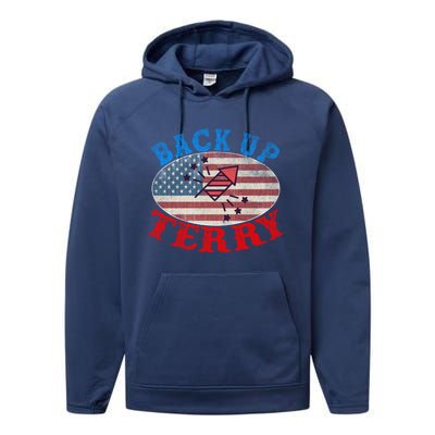 Back Up Terry Put It In Reverse 4th Of July Firework Flag Gift Performance Fleece Hoodie