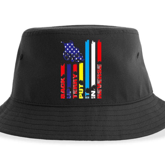 Back Up Terry Put It In Reverse Firework flag 4th Of July Sustainable Bucket Hat