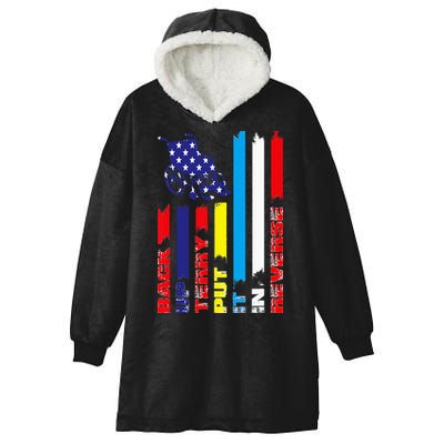 Back Up Terry Put It In Reverse Firework flag 4th Of July Hooded Wearable Blanket